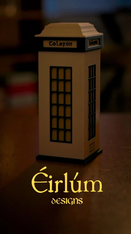 Handmade Irish telephone box lamp by &Eacute;irl&uacute;m Designs